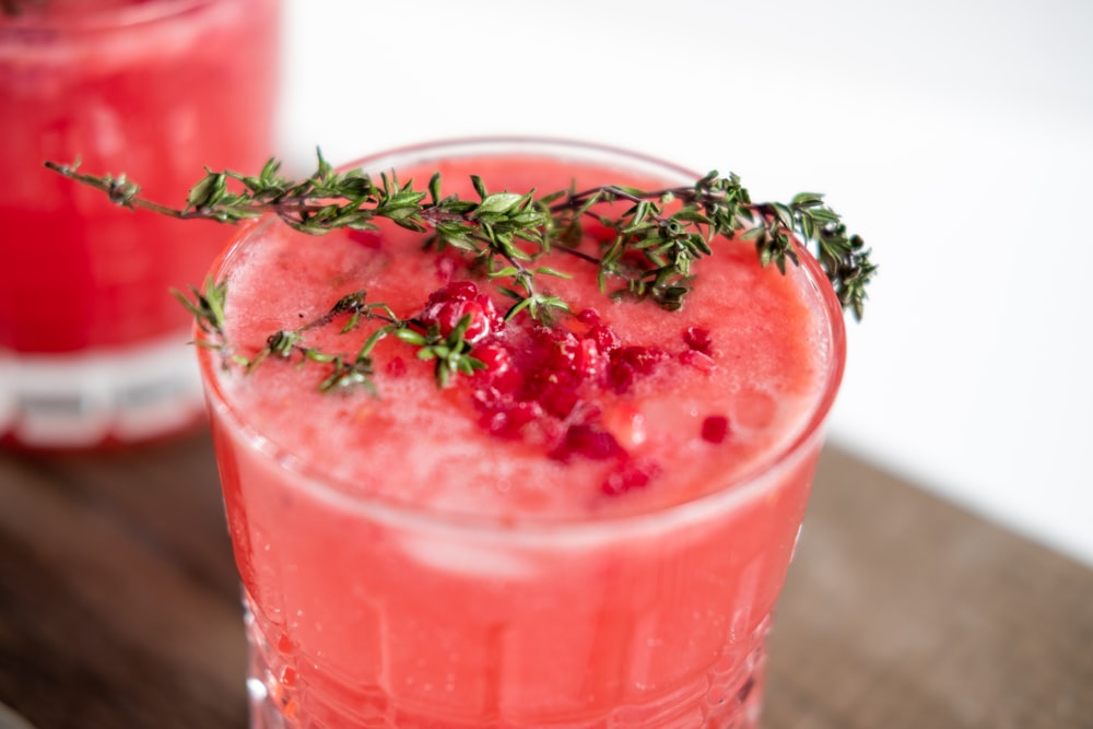 a close up of a drink on a table