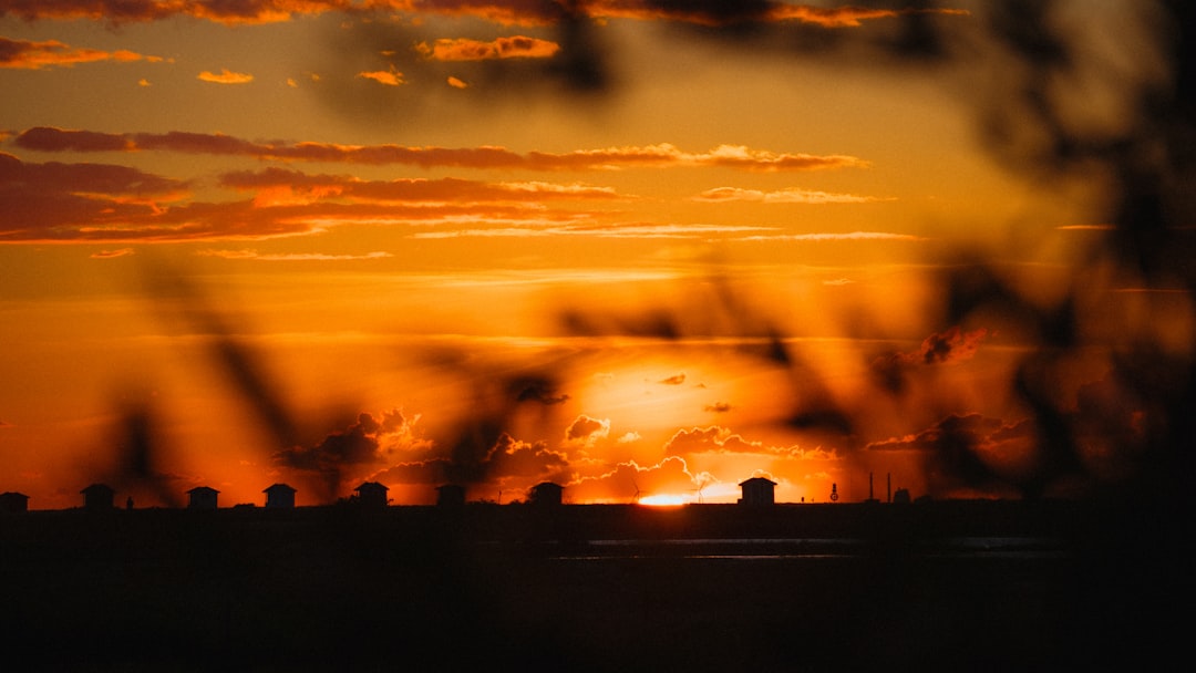 silhouette of buildings during sunset