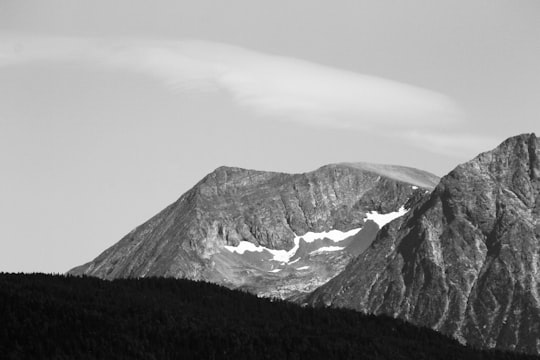 grayscale photo of mountain range in Grenoble France