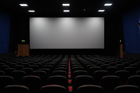 red and black theater chairs