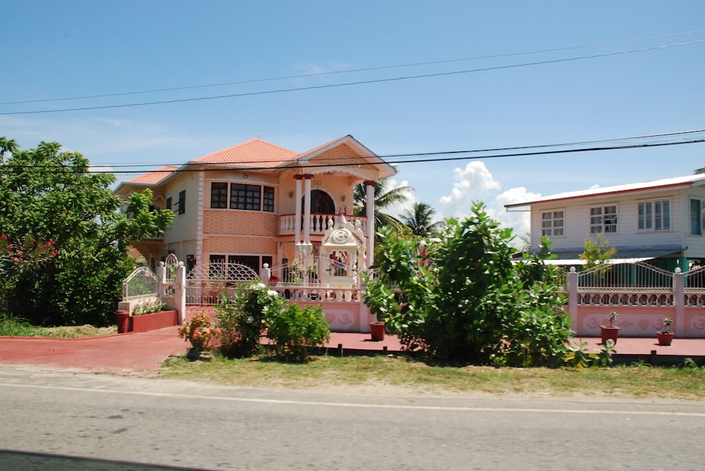 white and brown concrete house