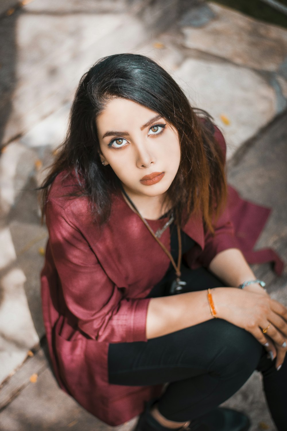 woman in red and black plaid button up shirt