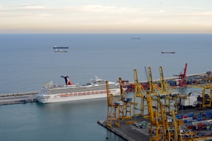 white and blue cruise ship on sea during daytime