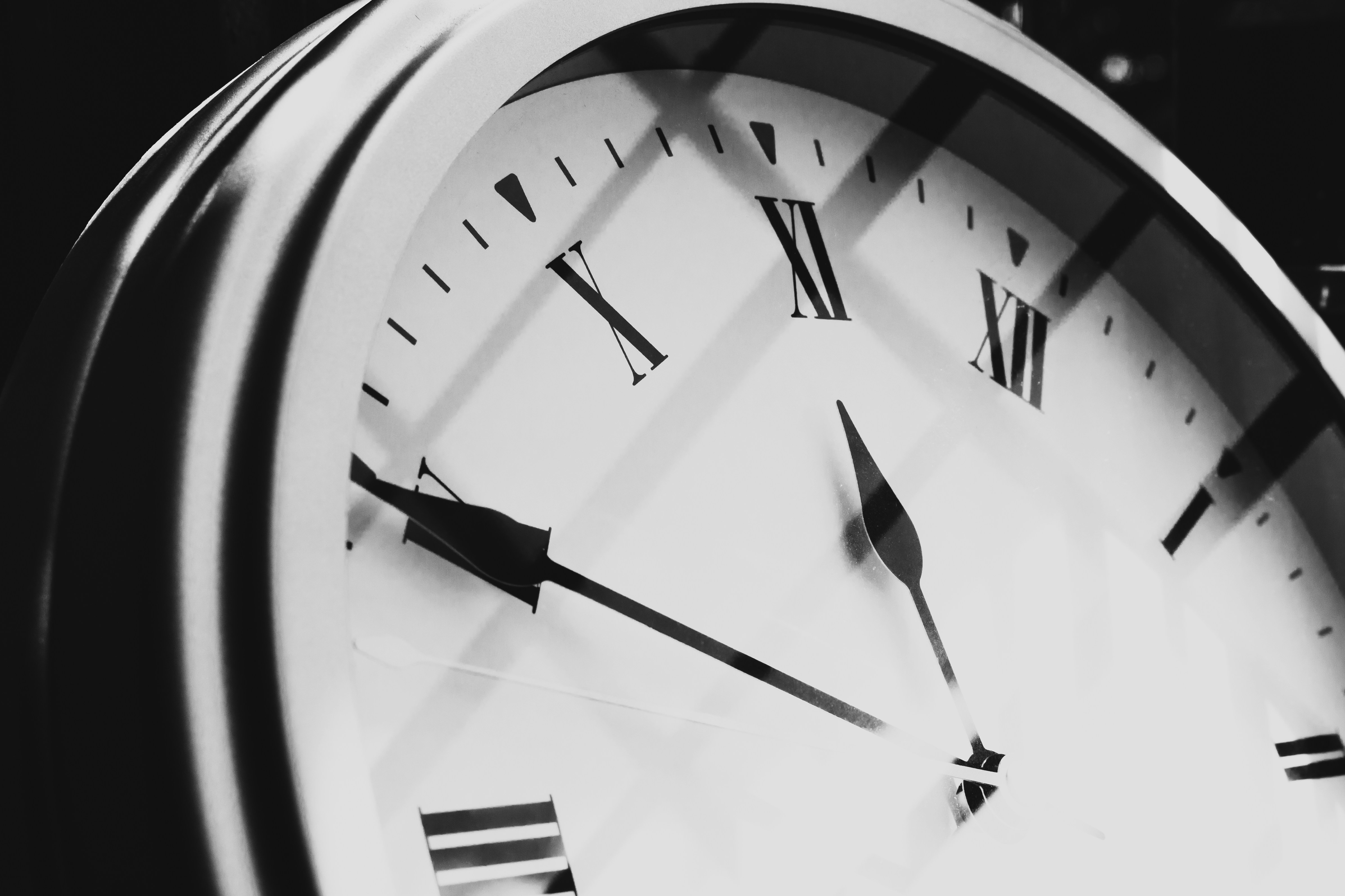 a close up of a clock with roman numerals, Passing