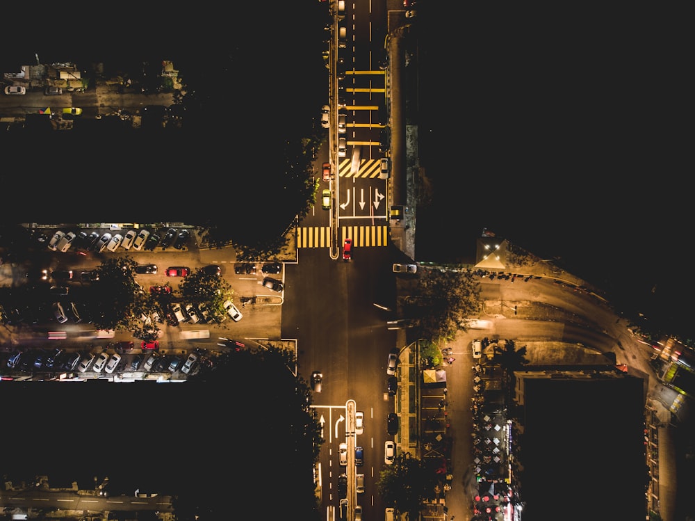 high rise buildings during night time