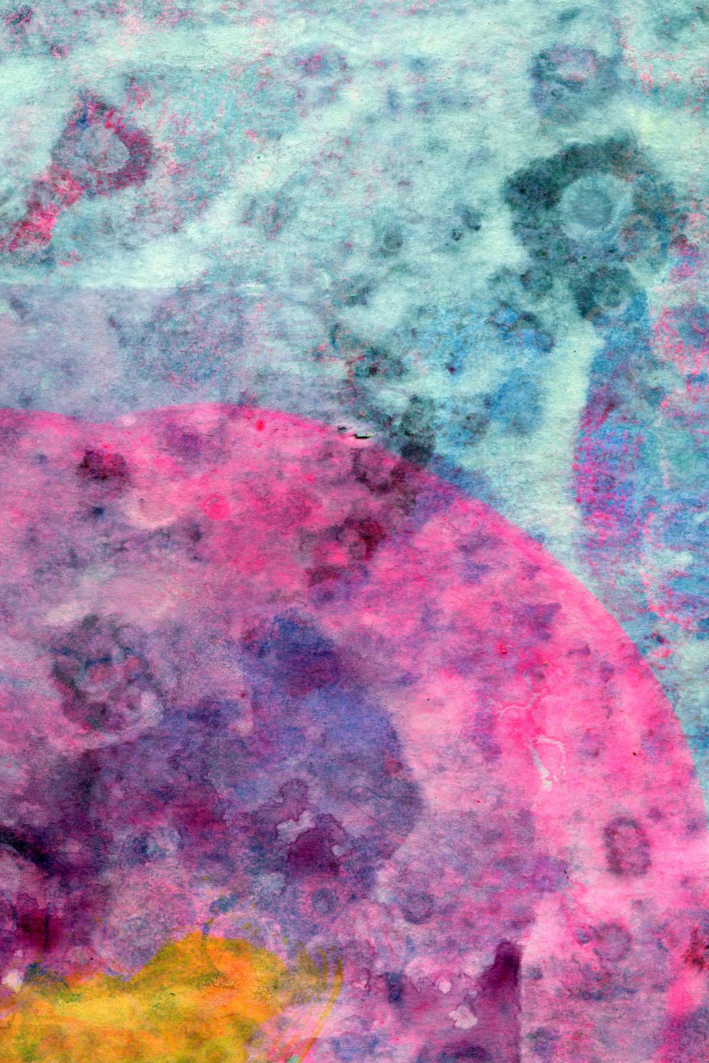 pink and blue abstract painting