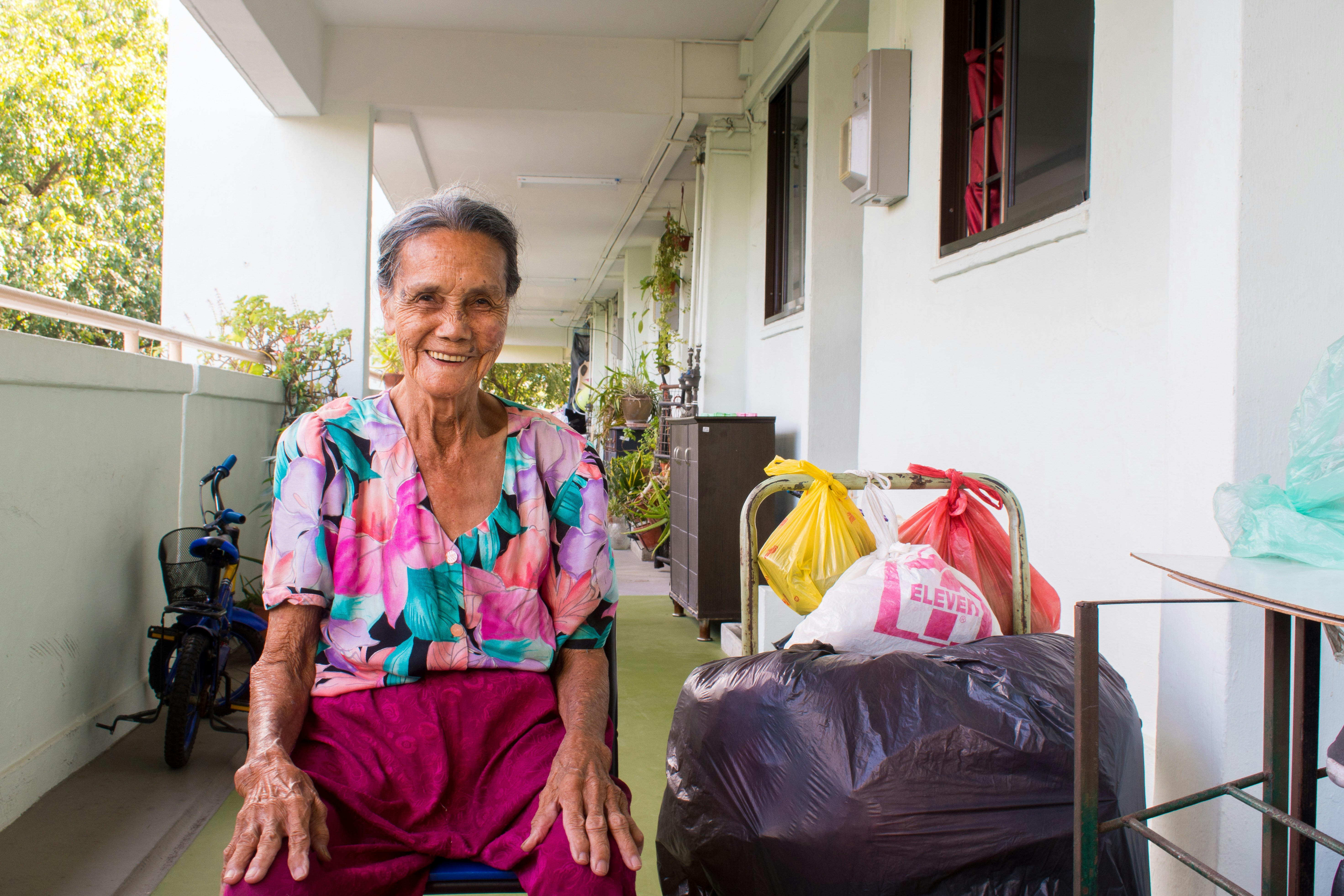 Senior woman from school art photography project