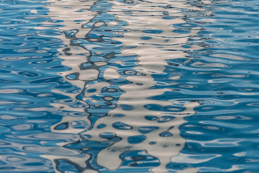 blue water with white lights