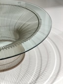 A stylish metal table showcasing a baked finish.