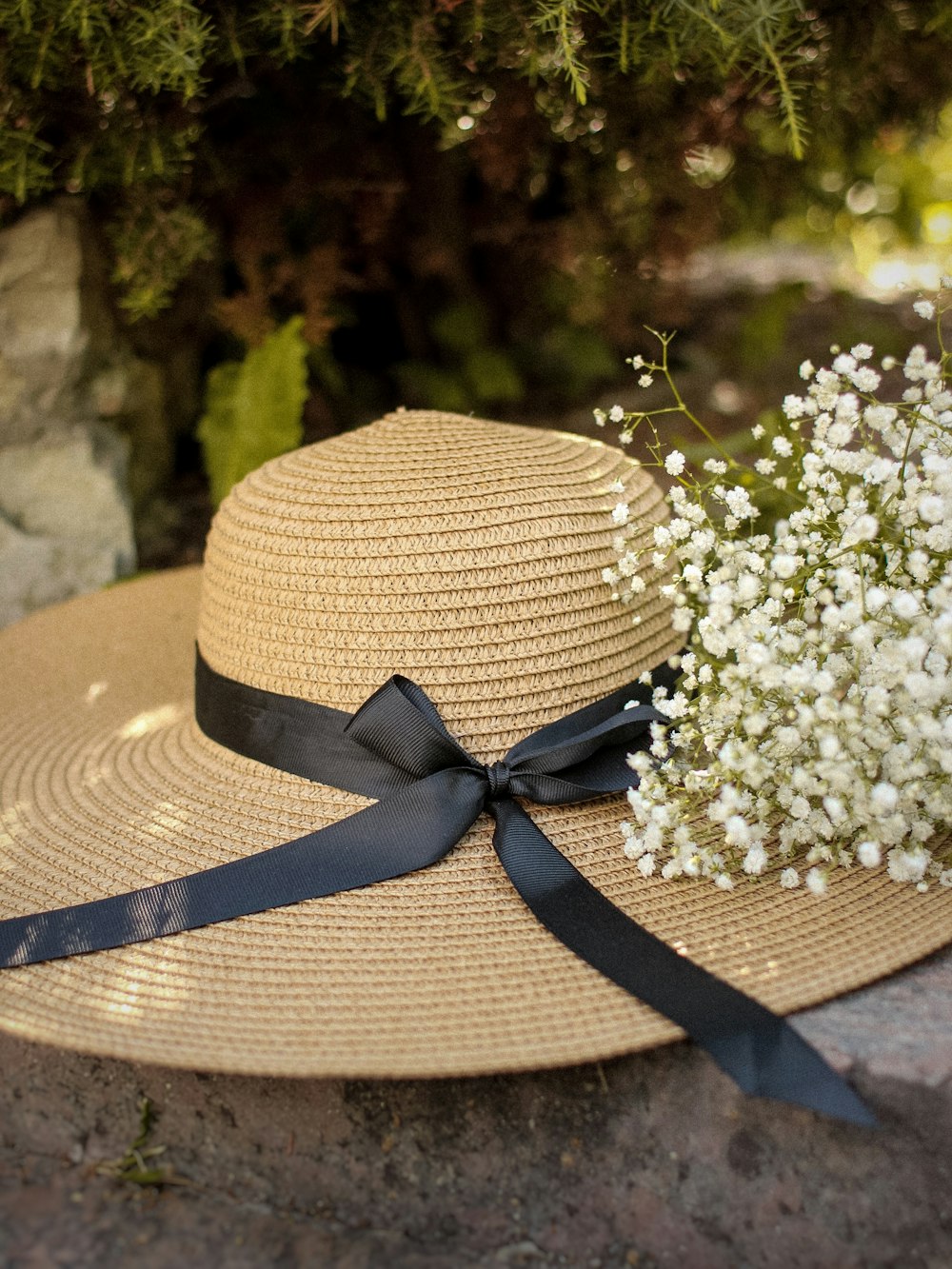 brown and beige straw hat
