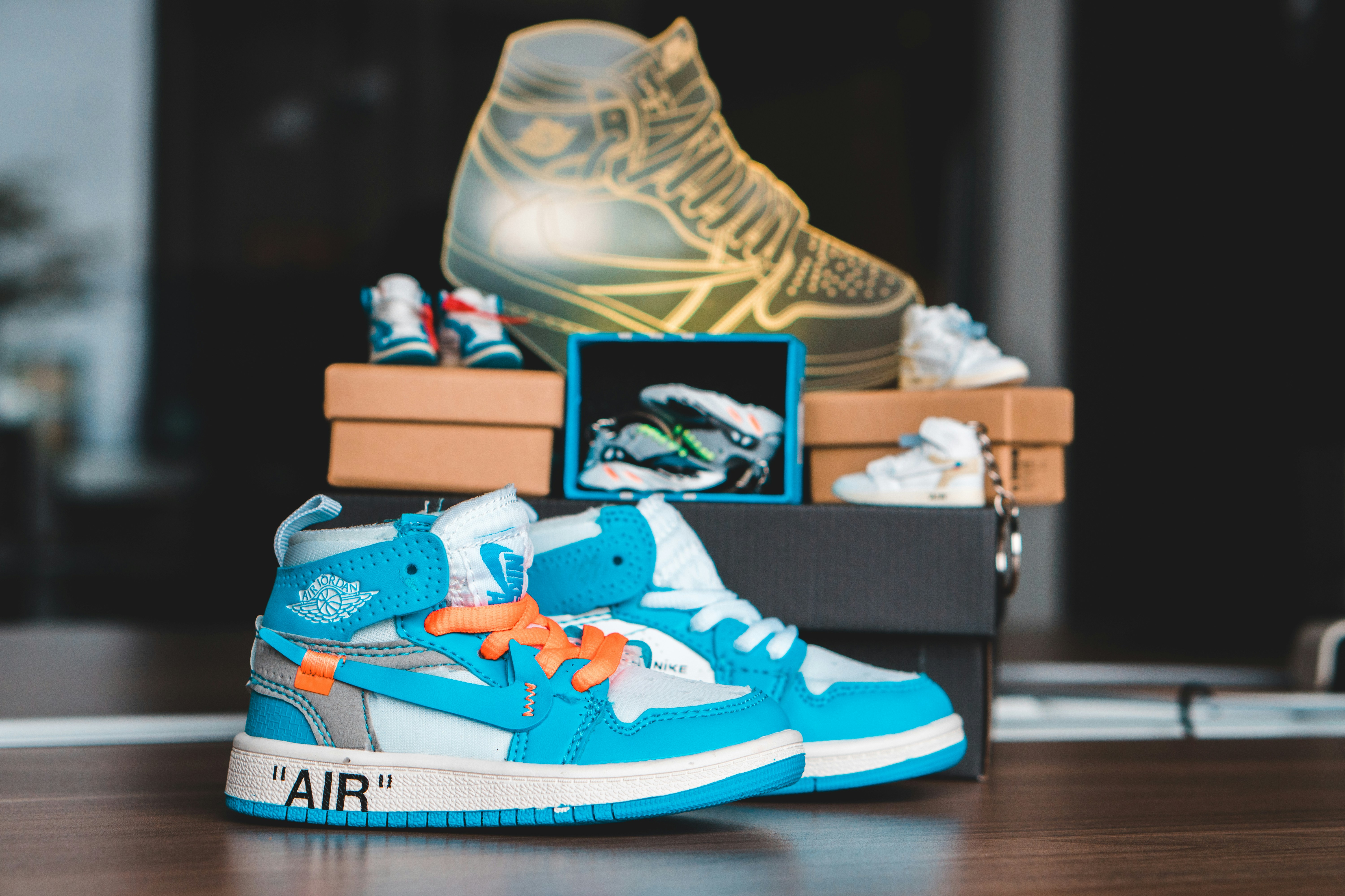 nike air jordan blue and orange