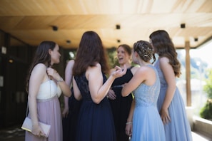 wedding guests laughing in front of the mobile bar