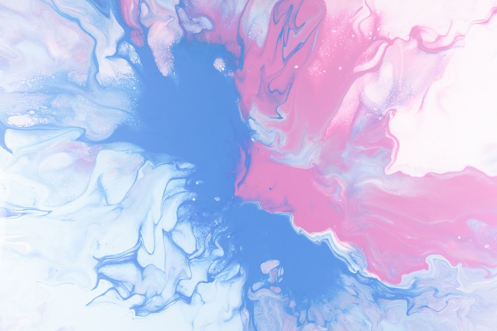 peinture abstraite rose et bleu