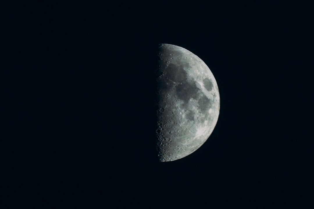 full moon in dark night sky