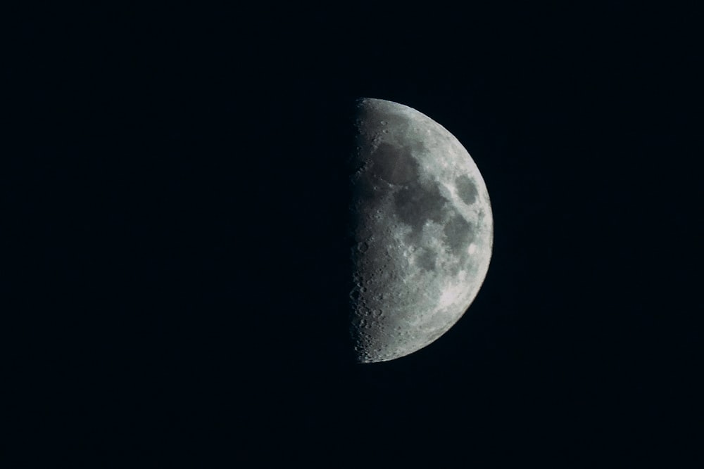 full moon in dark night sky