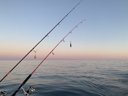 black and silver fishing rod on blue ocean water during daytime