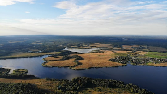 aerial view of lake during daytime in Ruza Russia