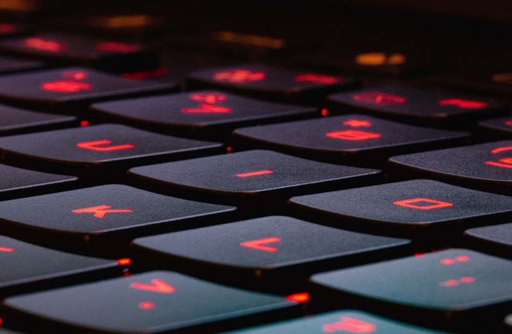 black and red computer keyboard