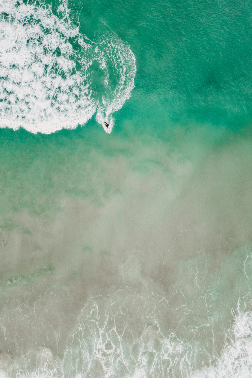 aerial view of ocean waves