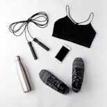 black and white drawstring pouch