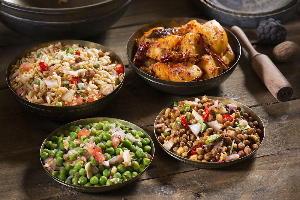 cooked food on black ceramic bowl