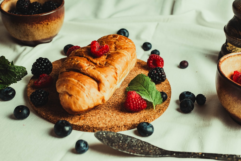 bread on white ceramic plate