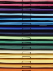 blue and brown window blinds