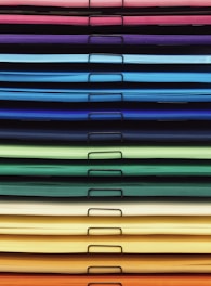 blue and brown window blinds