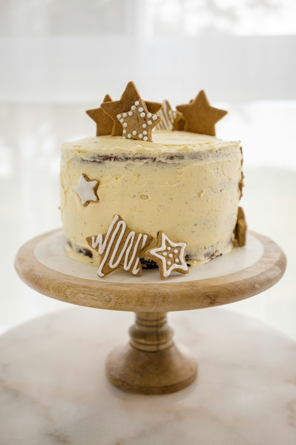 white and brown cake on white ceramic plate