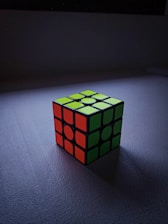 a rubik cube sitting on top of a table