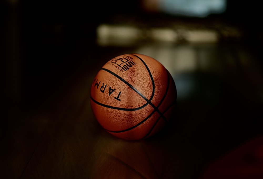 brown basketball ball in tilt shift lens