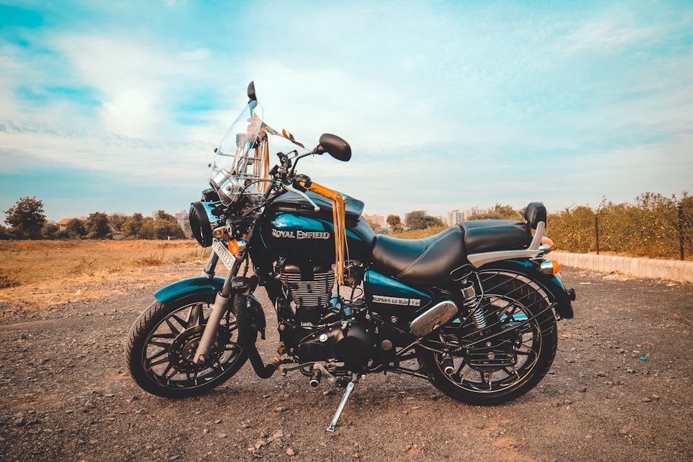 black and orange standard motorcycle