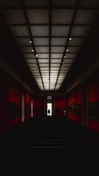 red and black room with lights turned on during nighttime