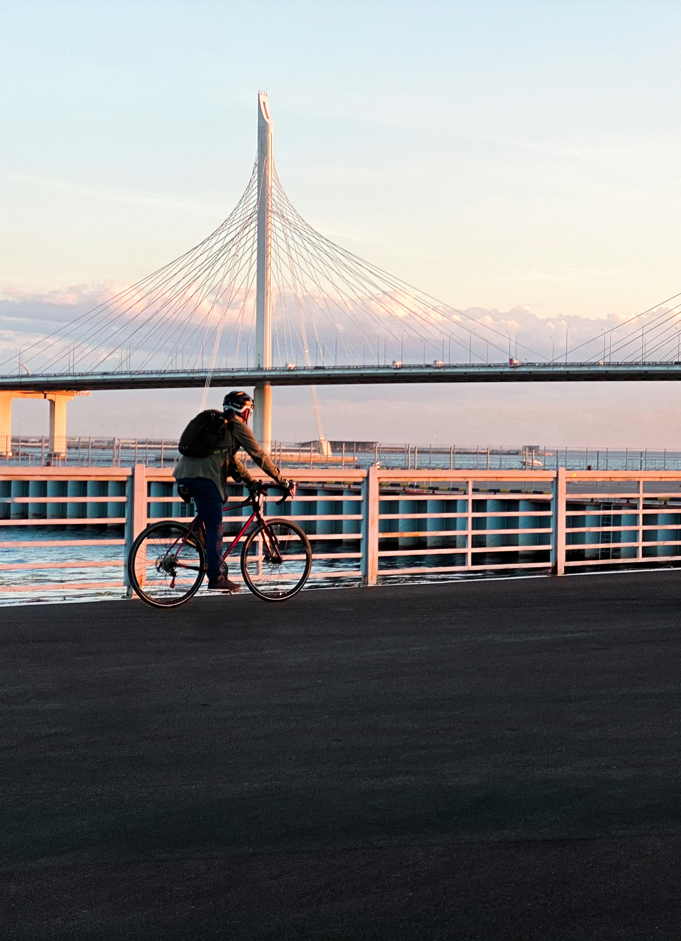 man in black shirt riding bicycle on bridge during daytime