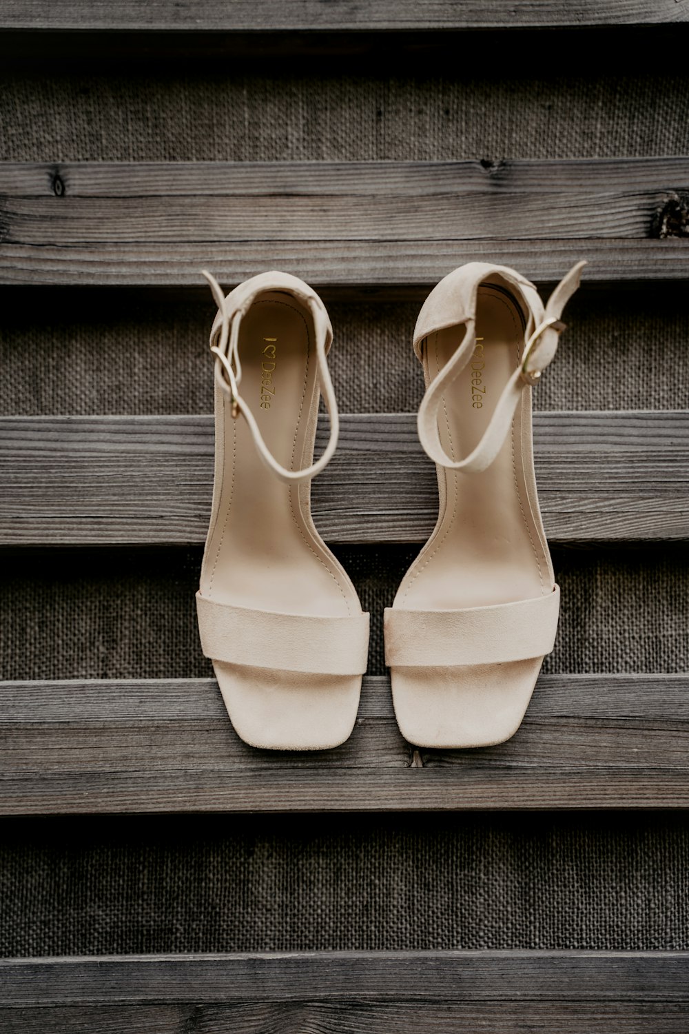 white peep toe heeled shoes