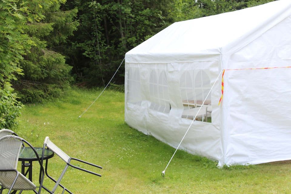 Stock image of industrial event tents representing website design for tent manufacturers by Cannone Marketing