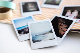 white picture frame on white table