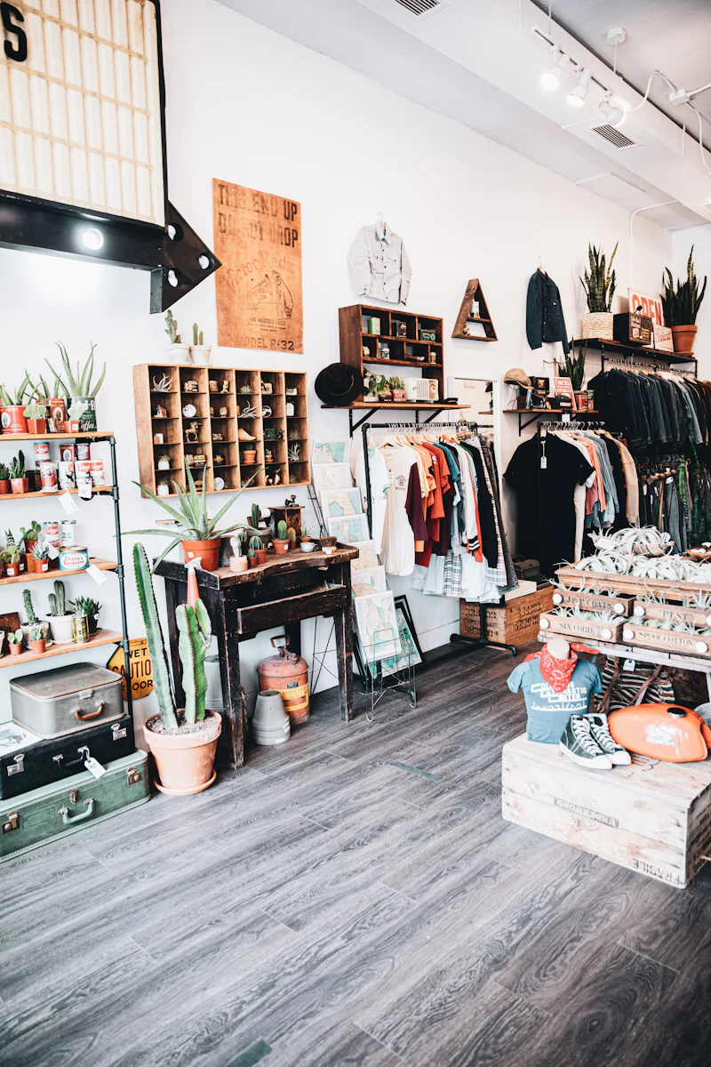 Interior de boutique de ropa