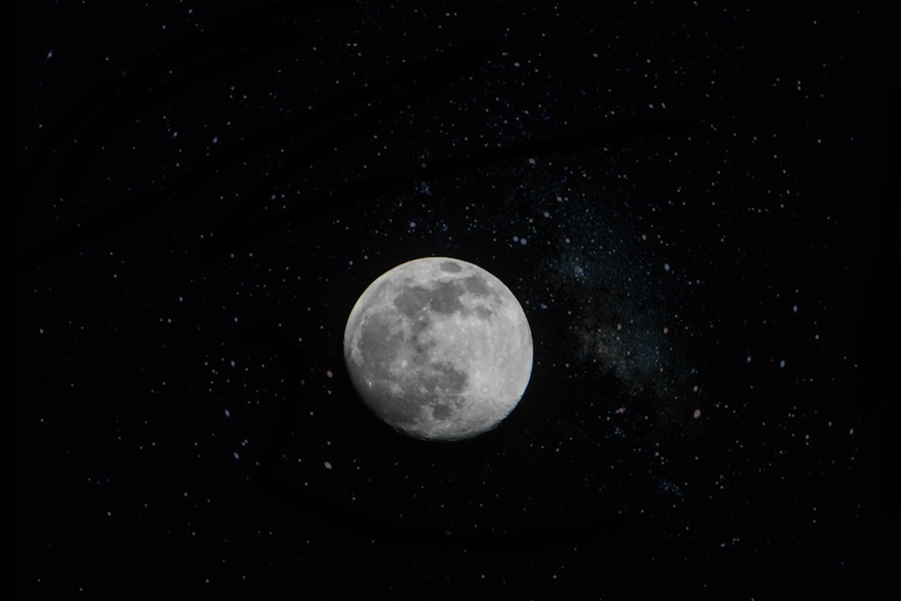 full moon on black surface