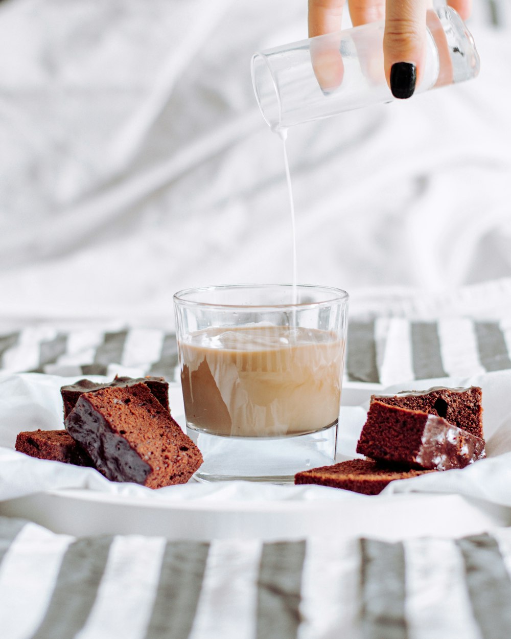 chocolate bar on white ceramic plate