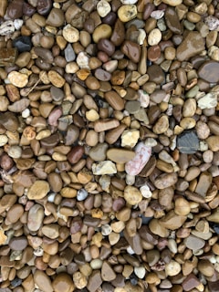 Close-up of smooth, colorful beach pebbles freshly collected from a Peruvian shore.