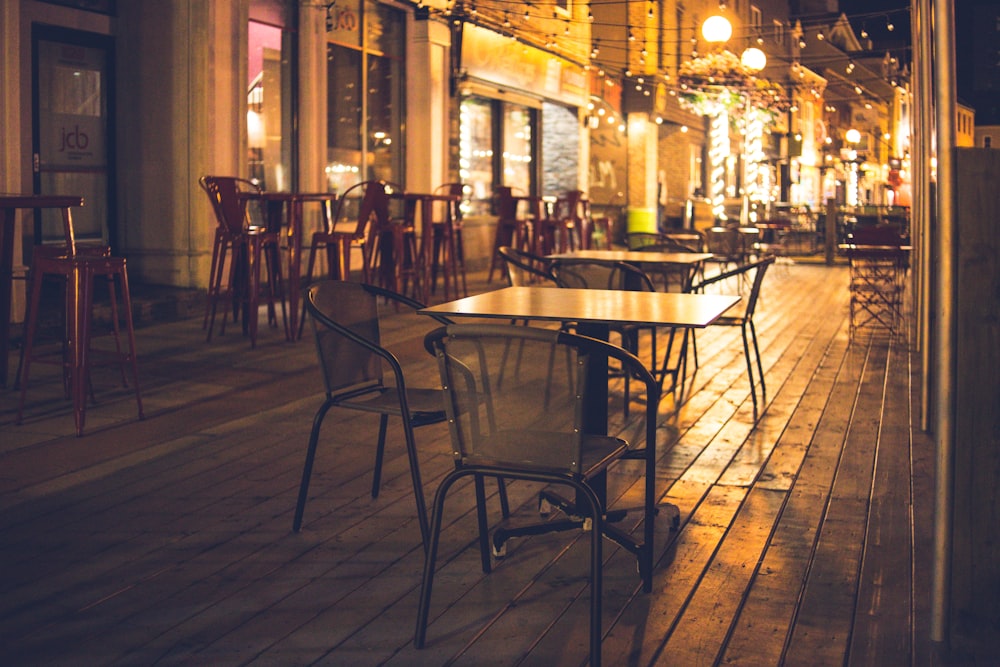 brown wooden table and chairs set