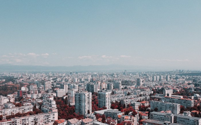 Online dating Bulgaria — rooftop view of a Bulgarian city used for context on AimerWorld