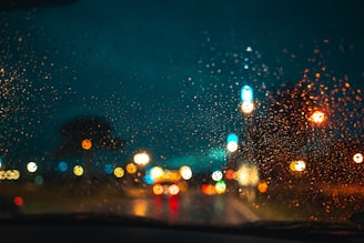 water droplets on car windshield