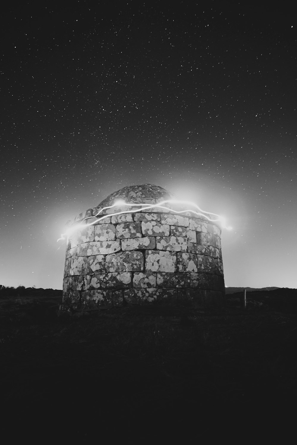 gray concrete building under starry night