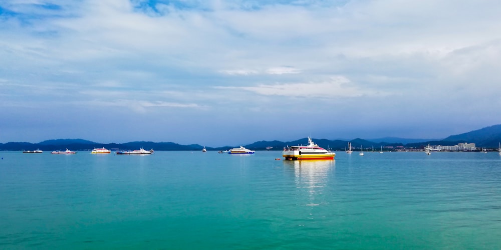 white and brown boat on sea under blue sky during daytime