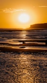 A stunning sunset over a beach in Portugal.
