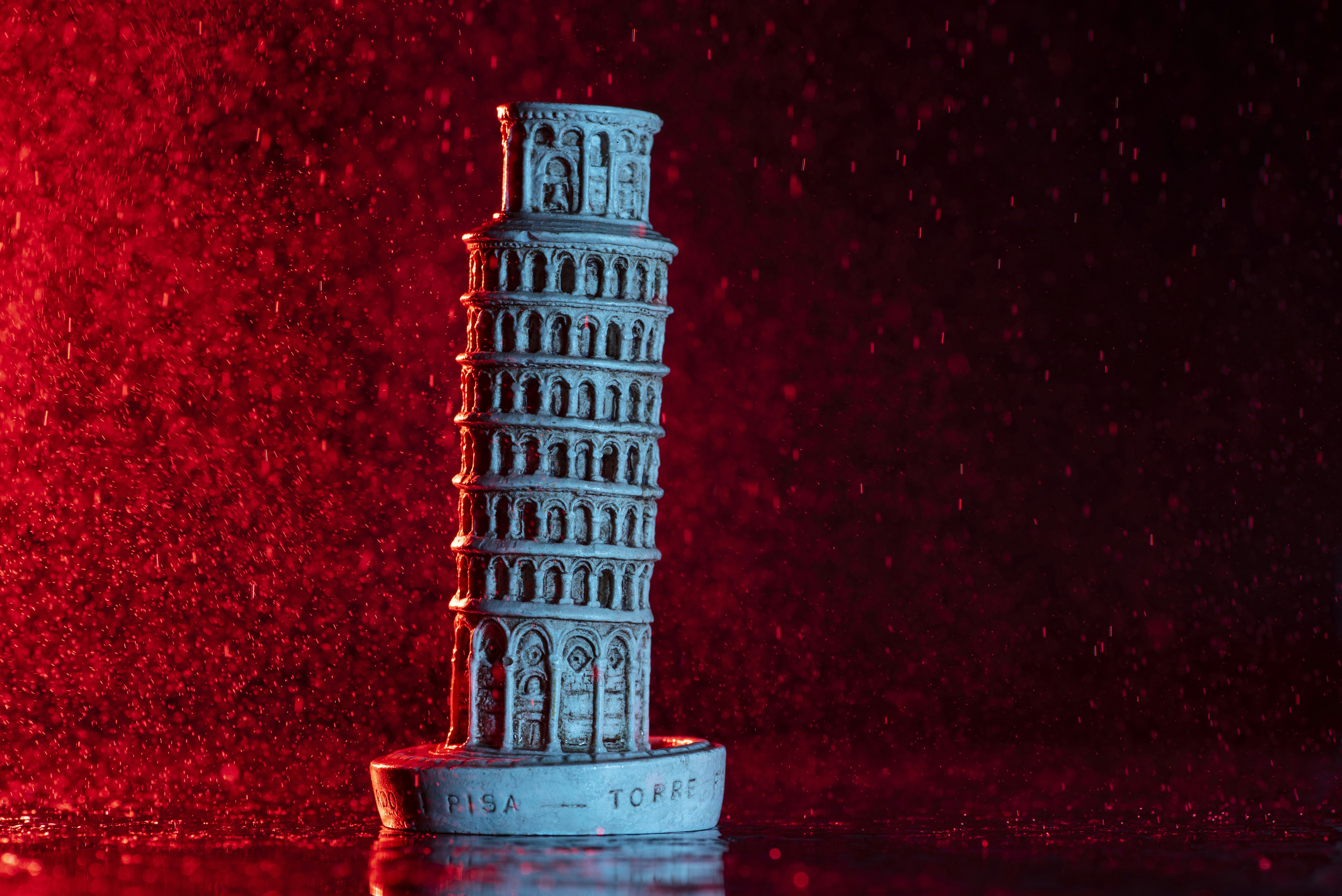 gray and black tower miniature