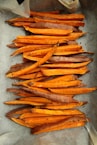 sliced carrots on gray surface