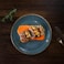 cooked food on blue ceramic plate
